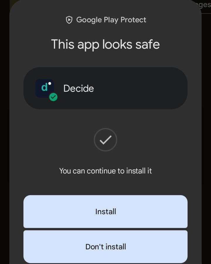 Google Play Protect: Looks safe